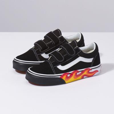 Vans Kids Flame Cut Out Old Skool V (black/true White)