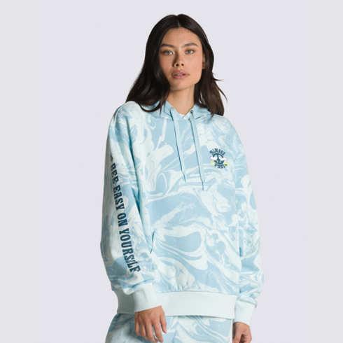 Vans Marble Print Fleece Hoodie (blue Glow)