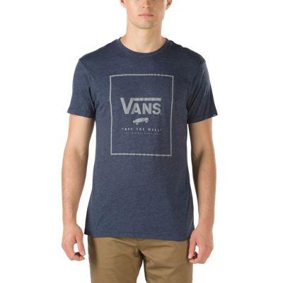Vans Print Box T-shirt (navy Heather Aqua Sky)