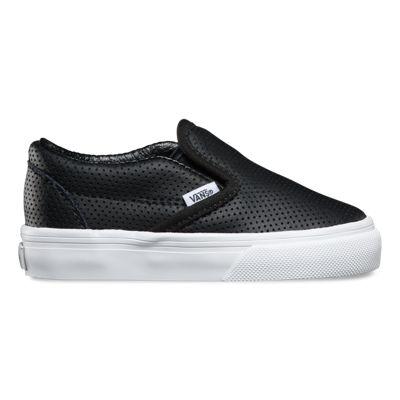 Vans Toddler Perf Leather Slip-on (black)