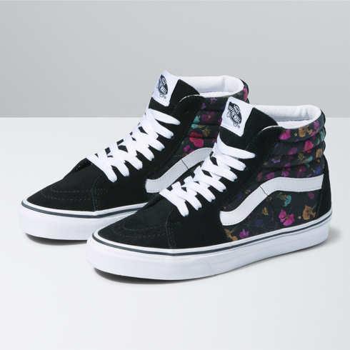 Vans Pressed Floral Sk8-hi (black/true White)
