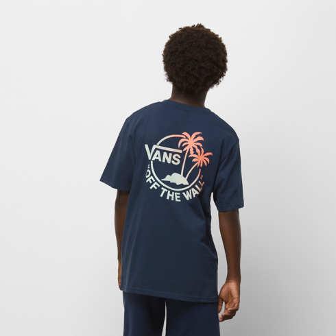 Vans Kids Mini Dual Palm T-shirt (dress Blues/melon)