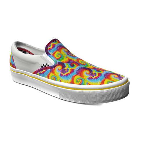 Vans Customs Rainbow Tie Dye Skate Slip-on (customs)