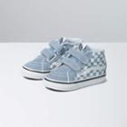 Vans Toddler Checkerboard Sk8-mid Reissue V (color Theory Checkerboard Ashley Blue)