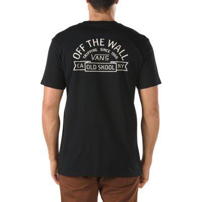 Vans Mens Shoes Skate Shoes Mens Shoes Mens Sandals Bannered T-shirt (black)