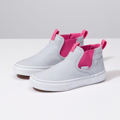 Vans Kids Canvas Asher Mid (gray Dawn/pink Yarrow)