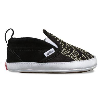 Vans Skeleton Slip-on V Crib (skeleton Glow/black)