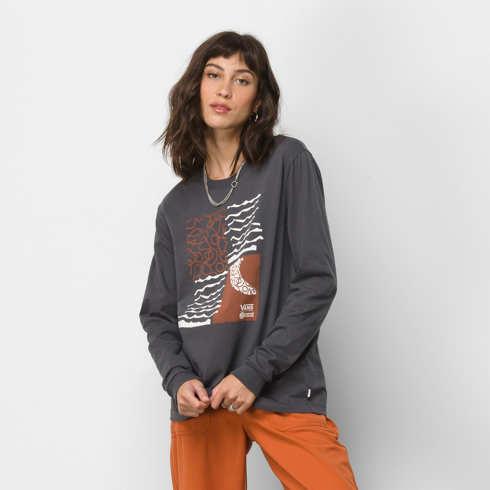 Vans Textured Waves Long Sleeve Bff Tee (asphalt)