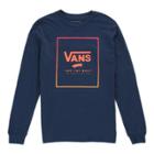 Vans Boys Print Box Long Sleeve T-shirt (dress Blues/gradient)