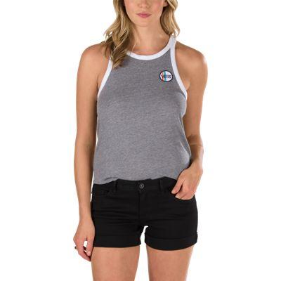 Vans Sk8-hi Racer Tank Top (grey Heather-white)