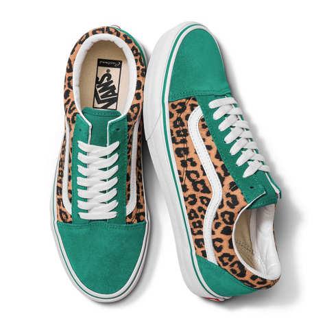 Vans Customs Ultramarine Green Leopard Old Skool (customs)