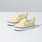 Vans Toddler Gingham Slip-on V (blazing Yellow/true White)