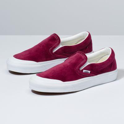 Vans Velvet Slip-on Tc (beet Red/true White)