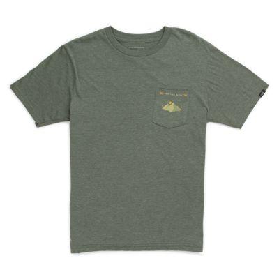 Vans Boys Blazing Path Pocket T-shirt (olive Heather)
