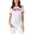 Vans Authentic Skate Cropped T-shirt (white/lollipop)