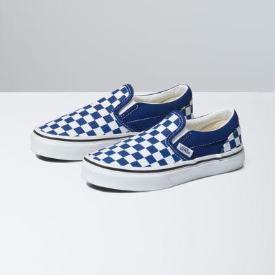 Vans Kids Checkerboard Classic Slip-on (blueprint)
