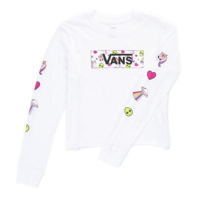 Vans Girls Check Alien Long Sleeve Tee (white)