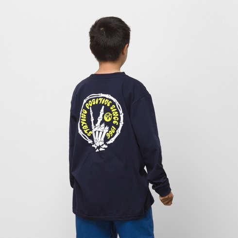 Vans Boys Permanent Peace Long Sleeve T-shirt (navy)