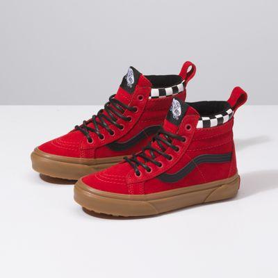 Vans Kids Sk8-hi Mte (checkerboard/racing Red)