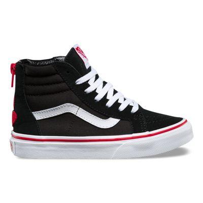 Vans Kids Valentines Sk8-hi Zip (black/racing Red)