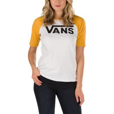 Vans Timeless Half Short Sleeve Raglan Tee (white Sand-golden Glow)