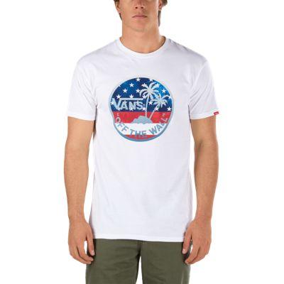 Vans Dual Palm Fill T-shirt (white-american Flag)