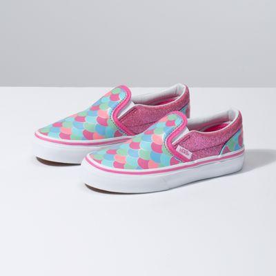 Vans Kids Mermaid Scales Slip-on (carmine Rose/true White)