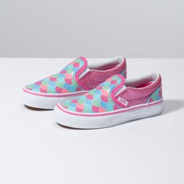 Vans Kids Mermaid Scales Slip-on (carmine Rose/true White)