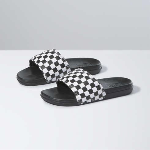 Vans Kids Checkerboard La Costa Slide-on (white)