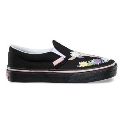 Vans Kids Flower Crown Slip-on (black/english Rose)