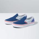 Vans Kids Color Block Classic Slip-on (baja Blue/high Risk Red)