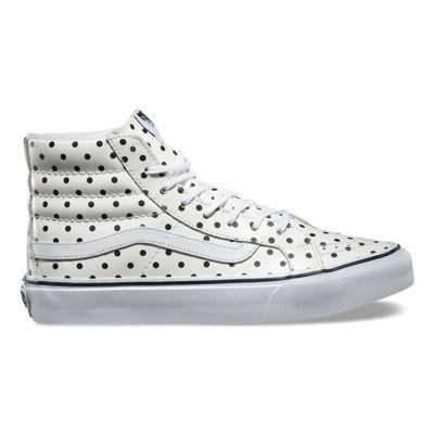Vans Mens Shoes Skate Shoes Mens Shoes Mens Sandals Shoes Mens Shoes Leather Polka Dots Sk8-hi Slim (white)