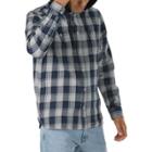 Vans Lopes Hooded Flannel Shirt (dress Blues/grey Heather)