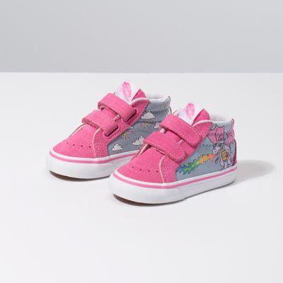 Vans Toddler Rainbow Dragon Sk8-mid Reissue V (blue Fog/true White)