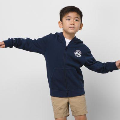 Vans Little Kids Sidestripe Full Zip Hoodie (dress Blues)