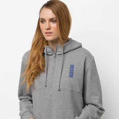Vans Side With Quarter Zip Hoodie (grey Heather)