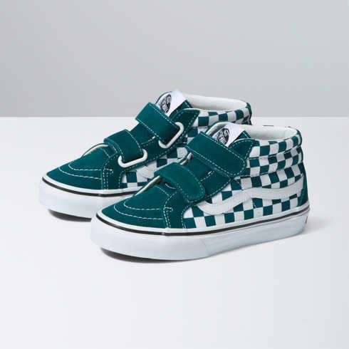 Vans Kids Sk8-mid Reissue V (color Theory Checkerboard Deep Teal)