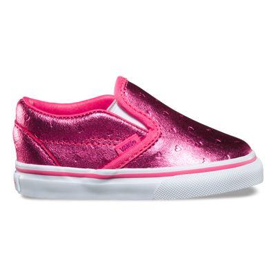 Vans Toddler Metallic Hearts Slip-on (emboss/hot Pink)