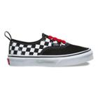 Vans Kids Checkerboard Authentic Elastic Lace (black Red True White)