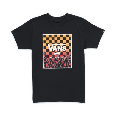 Vans Little Kids Print Box T-shirt (black/flame Check Gradient)