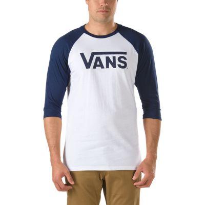 Vans Classic Raglan T-shirt (white/black Iris) Mens T-shirts
