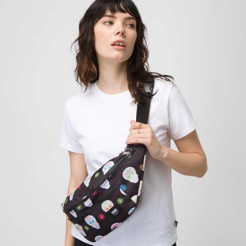 Vans Dia De Muertos Ward Cross Body Pack Bag (black/green)