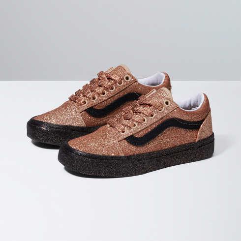 Vans Kids Party Glitter Old Skool Shoe (black/gold)