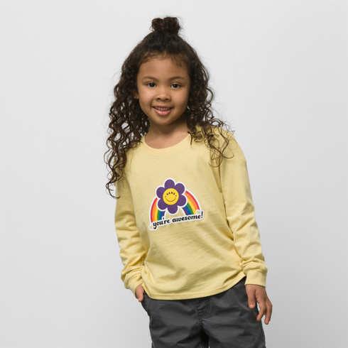 Vans Little Kids Radically Happy Kids Long Sleeve Tee (raffia)