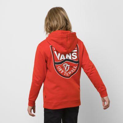Vans Kids Side Seal Pullover Fleece Hoodie (molten Lava)