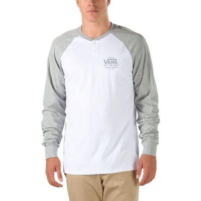 Vans Denton Long Sleeve T-shirt (white/cement Heather)