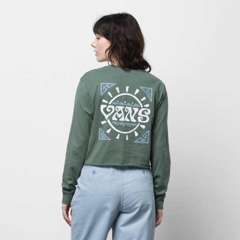 Vans Colima Long Sleeve Bff Crop Tee (duck Green)
