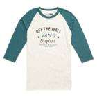 Vans Boys Preferred Raglan T-shirt (oatmeal Heather/atlantic Deep) T-shirts: Large