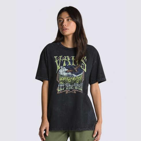 Vans Flower Range Oversized Tee (black Wash)