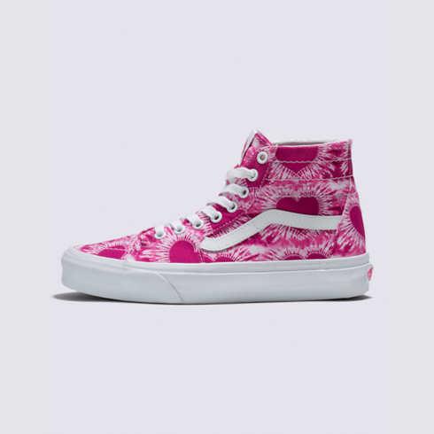 Vans Tie-dye Hearts Sk8-hi Tapered Shoe (tie Dye Hearts Fuchsia)